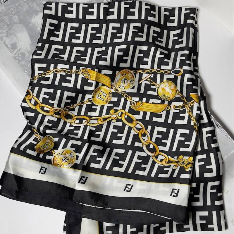 شال ابریشم سیلک فندی تک رنگ وارداتی کد 124