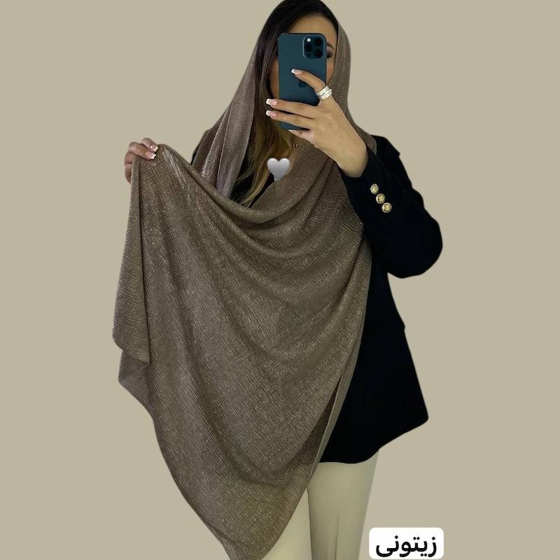 شال نخ ابریشم تمام لمه ساده کد 145