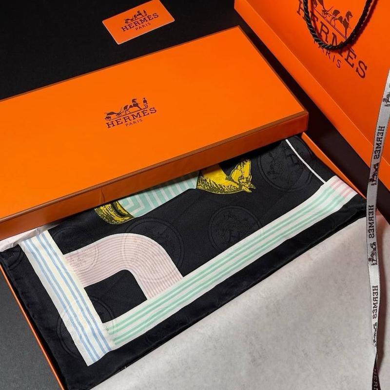 شال ابریشم ژاکارد هرمس | Hermès فول پک وارداتی کد297