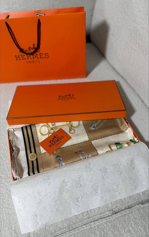 شال ابریشم توییل فول پک هرمس کد 602