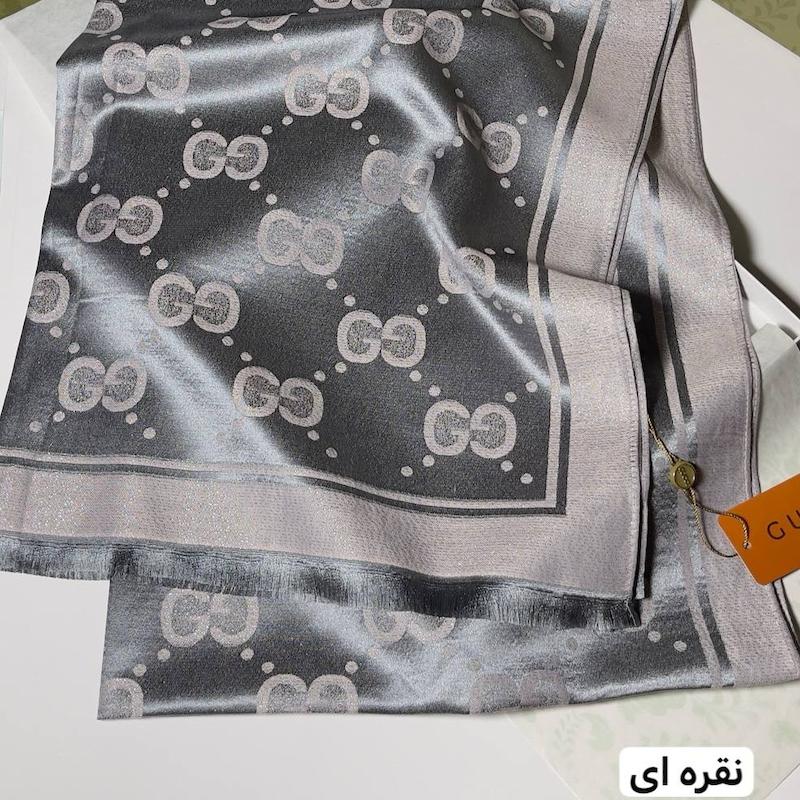 شال کشمیر ابریشم لمه وارداتی گوچی درشت کد 045