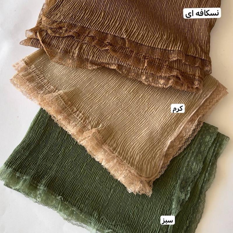 شال سوپرنخ پیلیسه دور دانتل وارداتی  کد 050