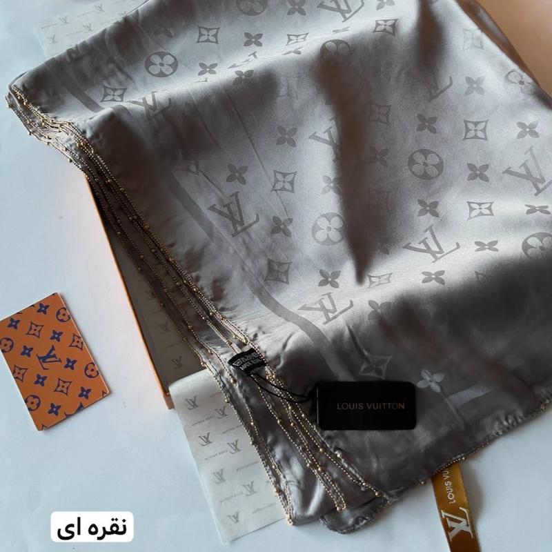 شال ابریشم ژاکارد دور زنجیری وارداتی لوییز ویتون کد 079