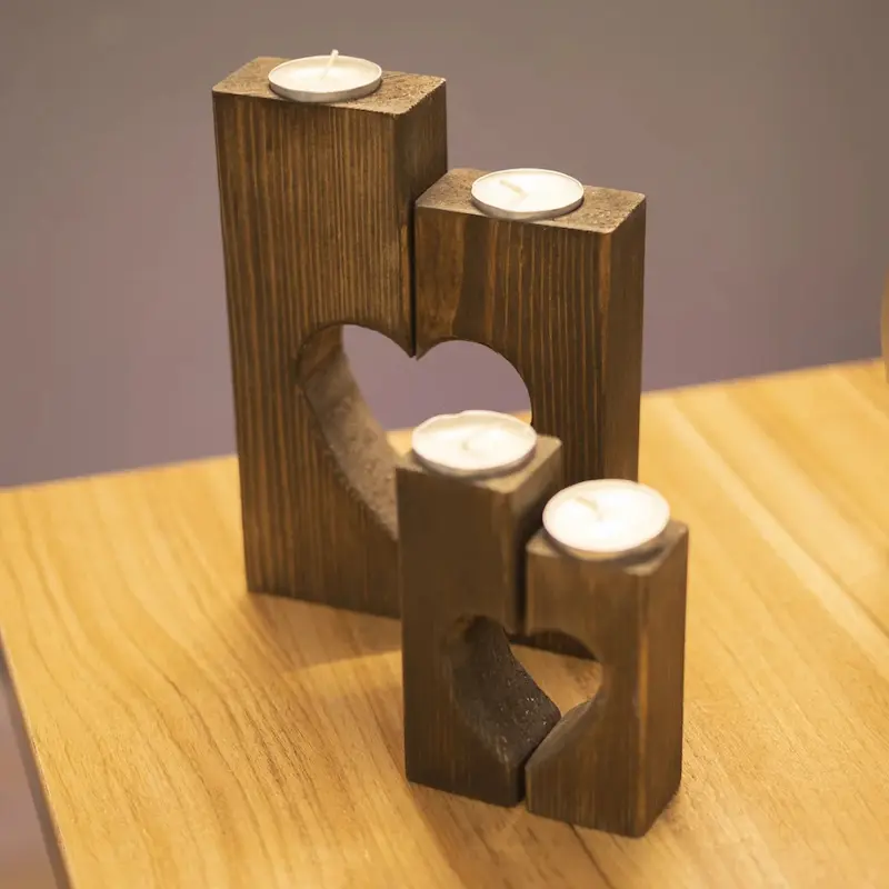 پایه وارمر قلبی چوبی هدایای سازمانی تبلیغاتی و نمایشگاهی