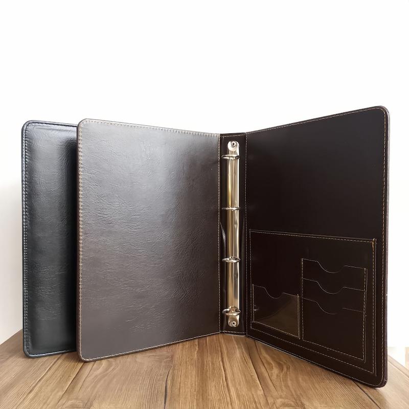  کلاسور ۴ حلقه چرم 