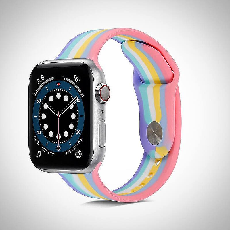 بند سیلیکونی رنگین کمانی اپل واچ Apple Watch 38/40/41/42/44/45