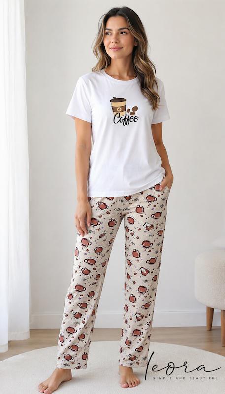 ست تیشرت و شلوار طرح Cofee 2