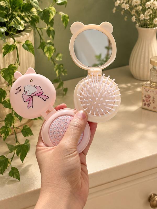 برس آینه دار تاشو فانتزی عروسکی 🧸