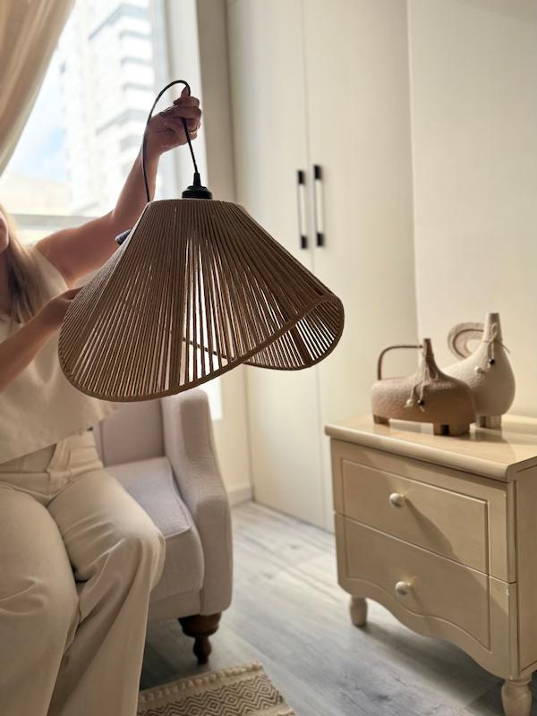 لوستر مکرومه طرح کلاه 