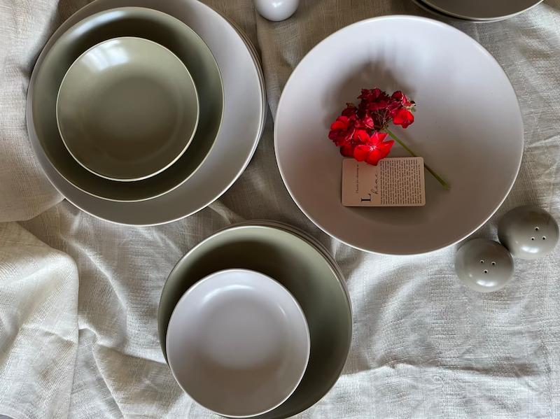 سرویس غذاخوری چینی تلفیق سبز و ابری