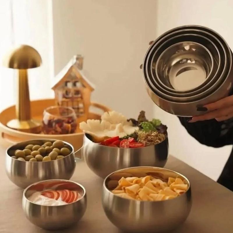 ست کاسه پذیرایی استیل 