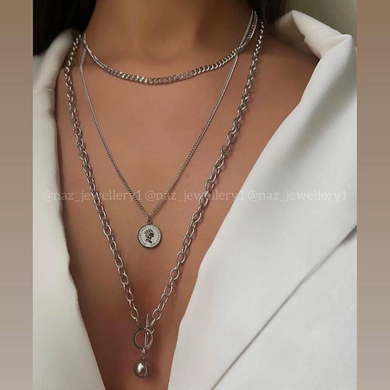 گردنبند استیل سه رج