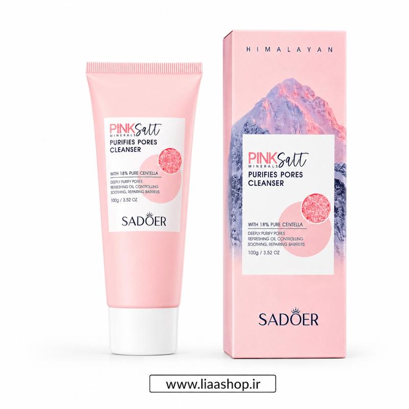 فوم شستشوی صورت SADOER Pink Salt با سنتلا ۱۸٪