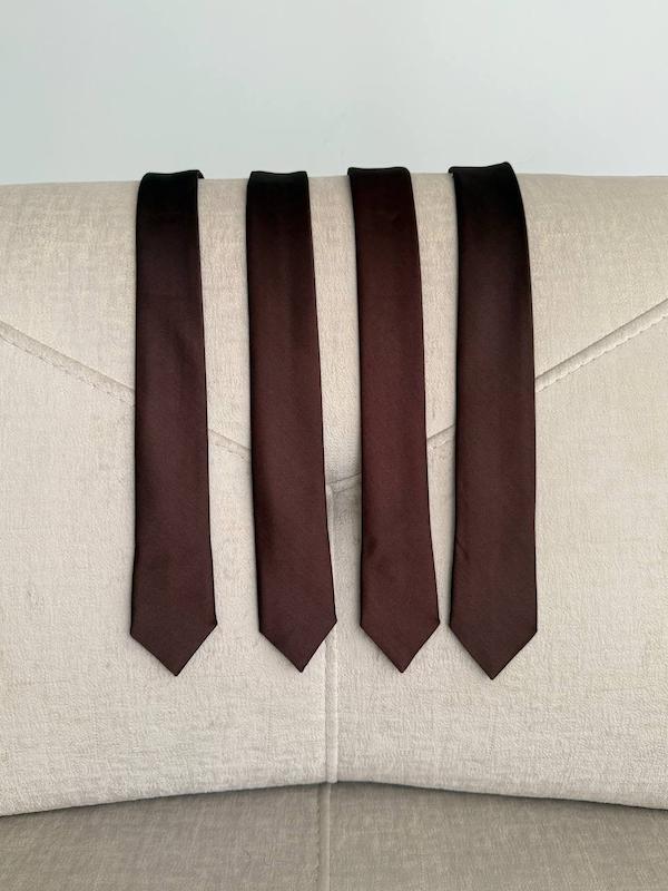 کراوات قهوه ای ساتن