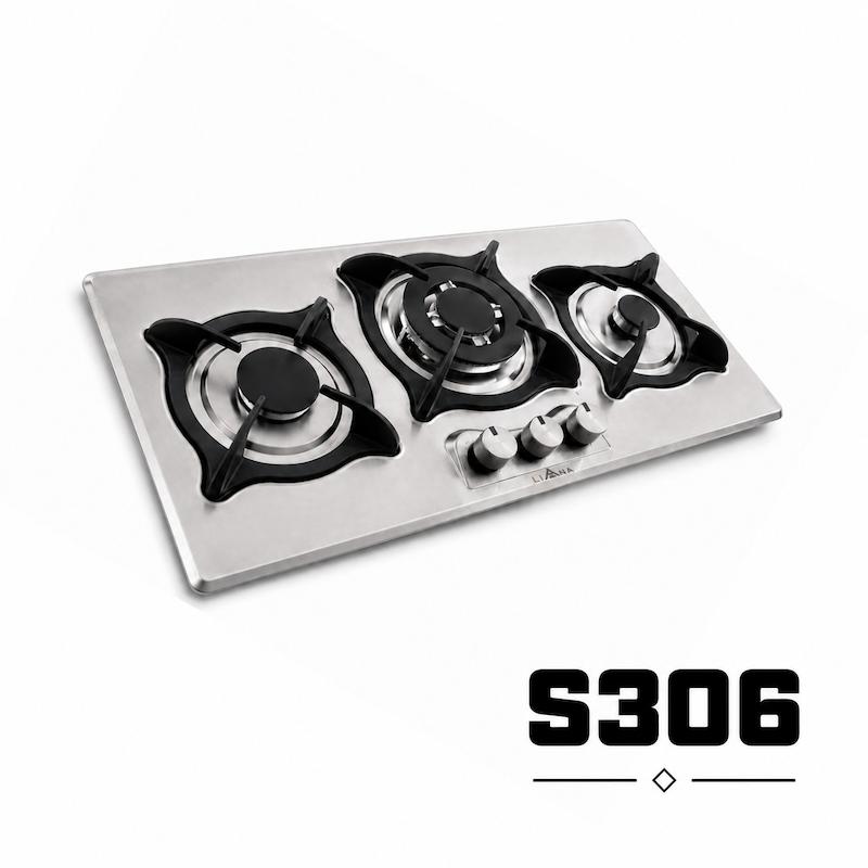 اجاق گاز رومیزی استیل 3 شعله مدل S306 لیانا