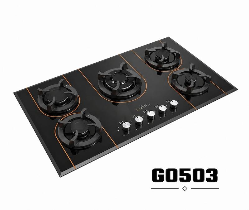 اجاق گاز رومیزی شیشه ای 5 شعله مدل GO503 لیانا