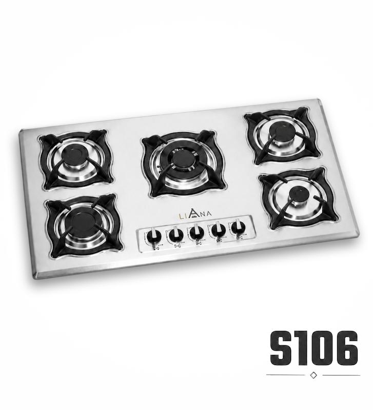 اجاق گاز رومیزی استیل 5 شعله مدل S106 لیانا