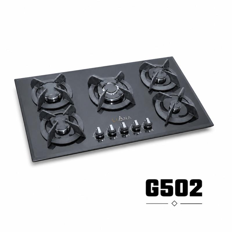 اجاق گاز رومیزی شیشه ای 5 شعله مدل G502 لیانا