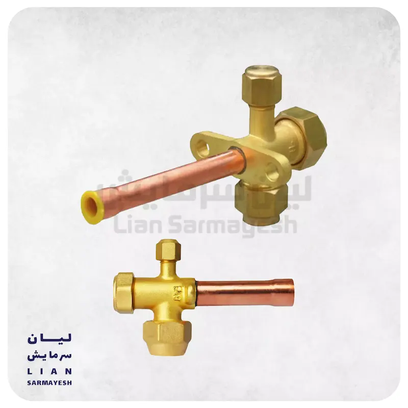 شیر سرویس کولرگازی سایز 1/4 صاف (180 درجه)