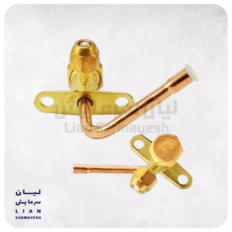 شیر سرویس کولرگازی سایز 5/8 کج (45 درجه)