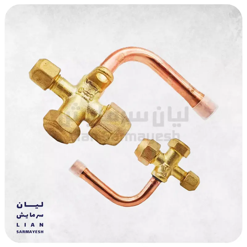 شیر سرویس کولرگازی سایز 1/2 خم (90 درجه)