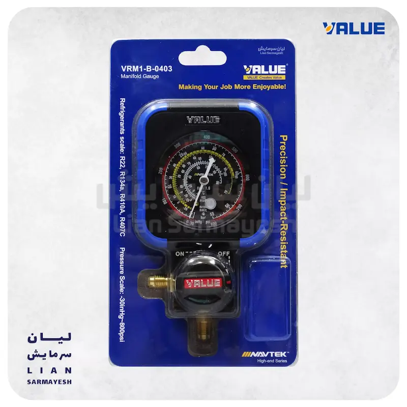 گیج منیفولد تکی ولیو فشار بالا VALUE VRM1-B-0403