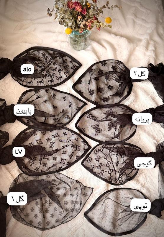 مینی اسکارف توری پک مشکی کد ۱۰۰۶