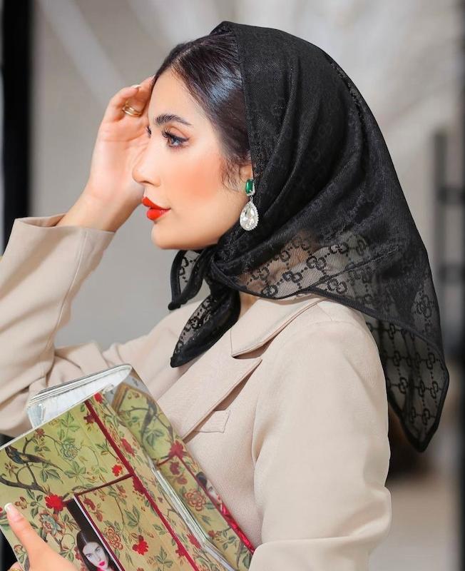 مینی اسکارف توری پک مشکی کد ۱۰۰۶