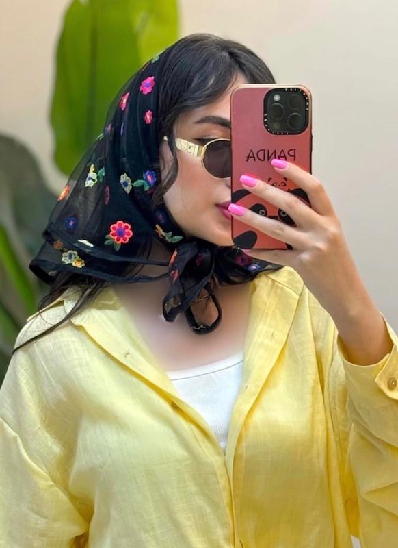 مینی اسکارف توری گلدوزی آبرنگی کد ۱۰۴۷