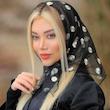 مینی اسکارف توری گلدوزی بابونه کد ۱۰۴۶