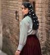 مینی اسکارف توری گلدوزی بابونه کد ۱۰۴۶