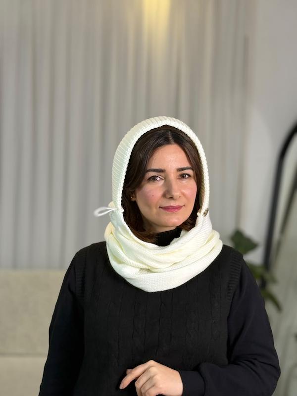 کلاه شال سرهمی بافت زمستانی کد ۱۰۸۵