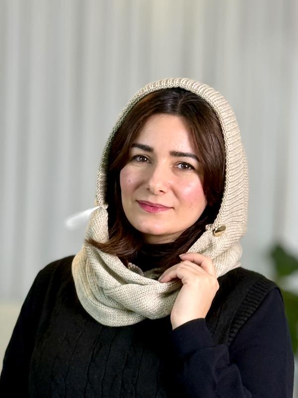 کلاه شال سرهمی بافت زمستانی کد ۱۰۸۵