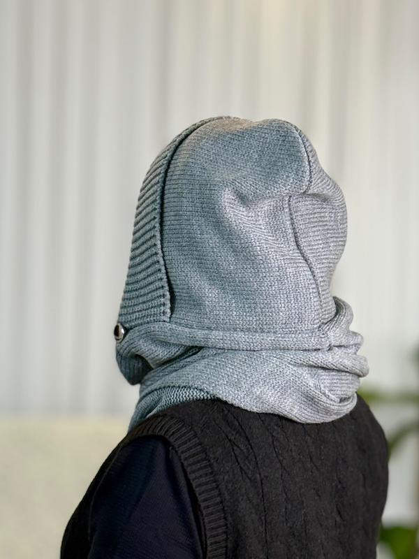 کلاه شال سرهمی بافت زمستانی کد ۱۰۸۵