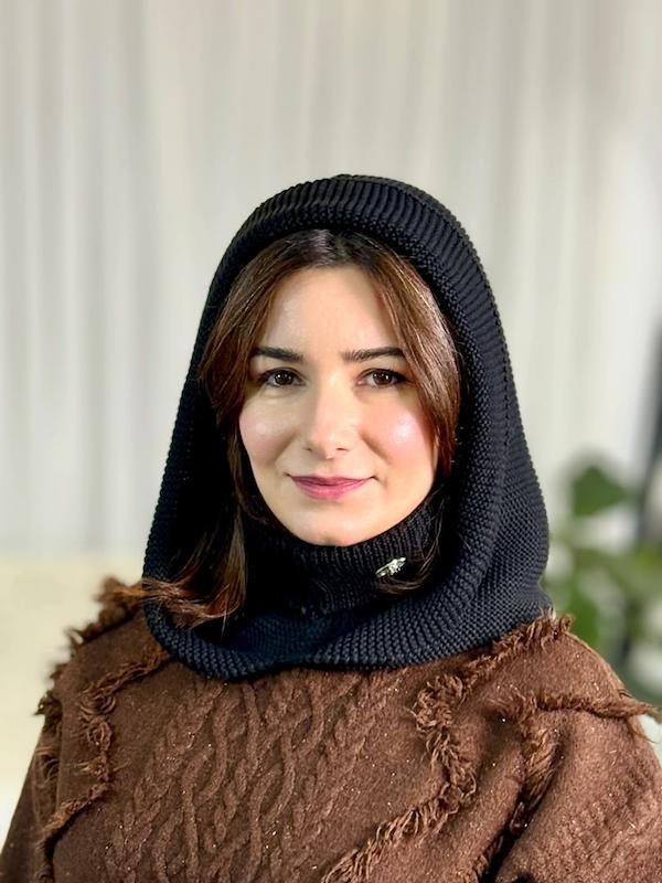 کلاه بافت یقه دار زمستانه کد ۱۰۸۶