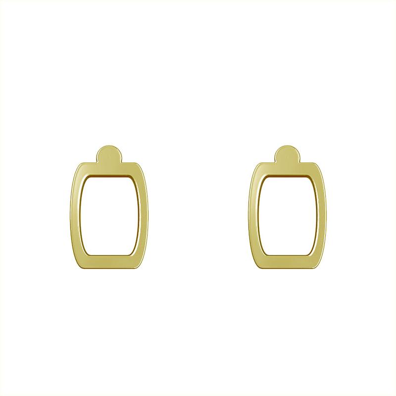 گوشواره طلا مدل مستطیل توخالی کد GA10020