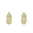 گوشواره طلا مدل بیضی طرح دار کد GA10058