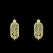 گوشواره طلا مدل بیضی طرح دار کد GA10058