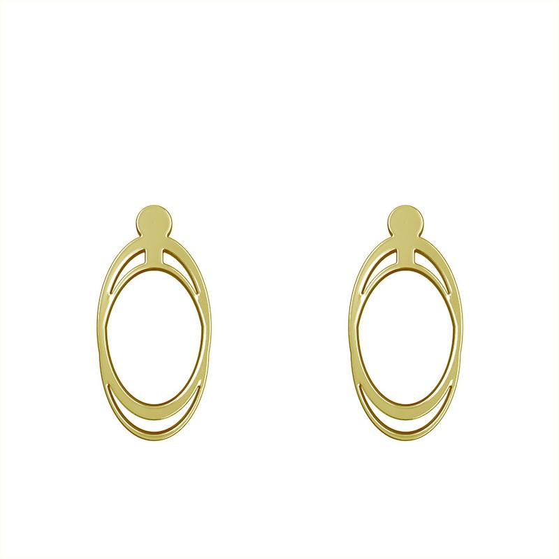 گوشواره طلا مدل بیضی کد GA10066