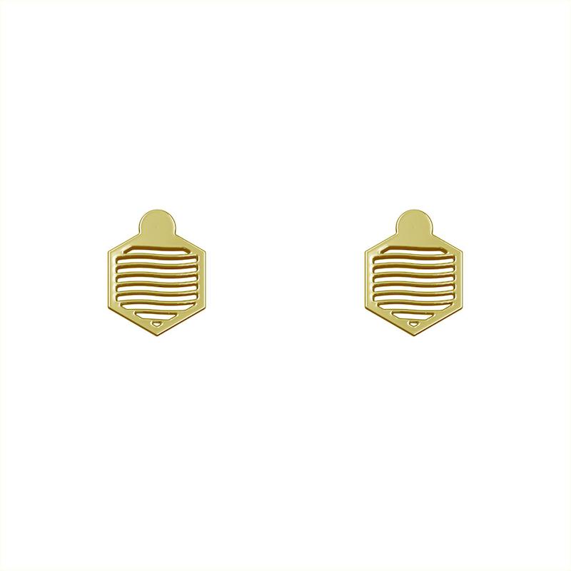 گوشواره طلا مدل شش ضلعی کد GA10134