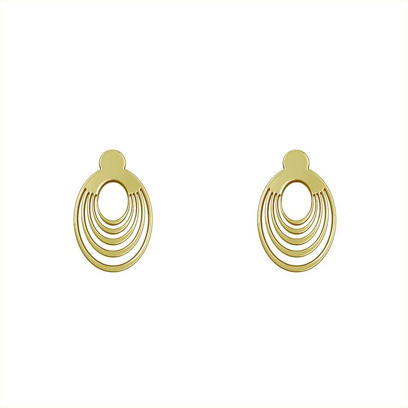 گوشواره طلا مدل بیضی کد GA10197