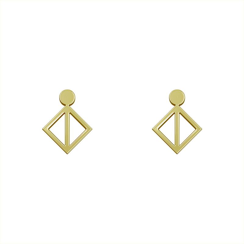 گوشواره طلا مدل لوزی کد GA10395