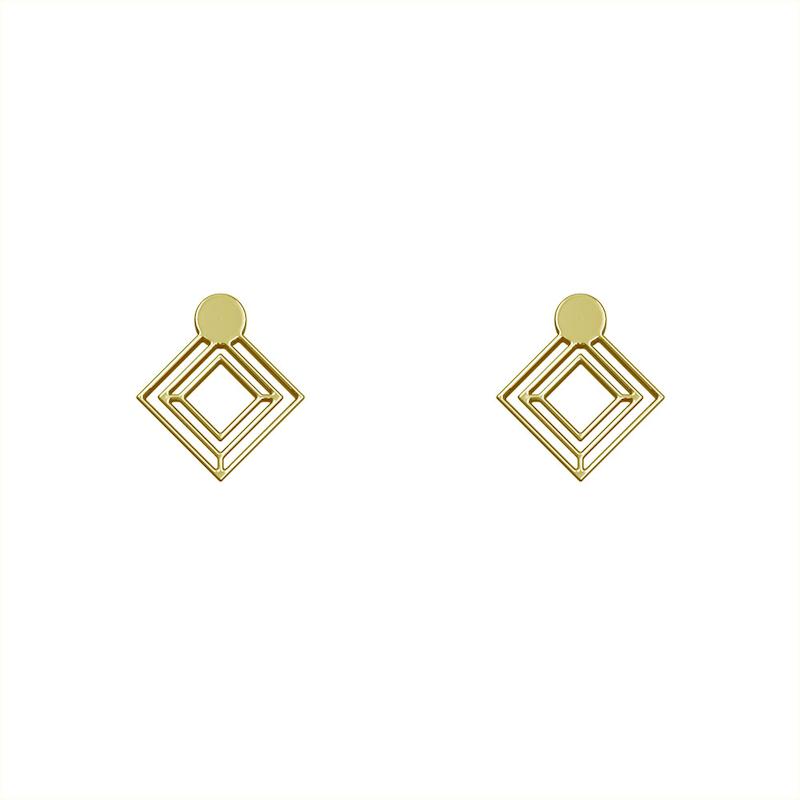 گوشواره طلا مدل هندسی کد GA10406