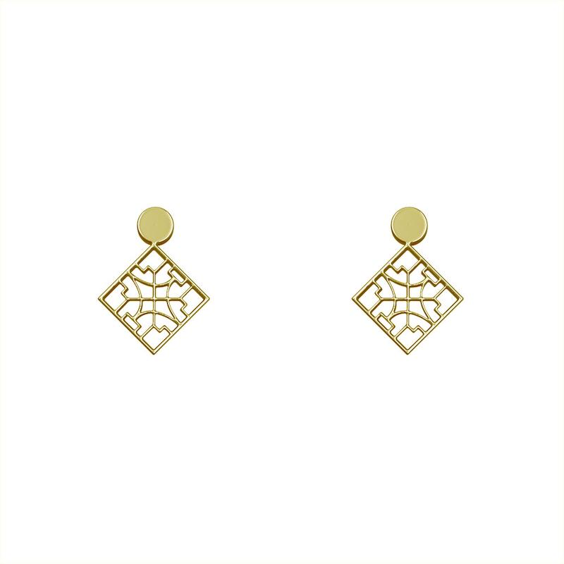 گوشواره طلا مدل مربع کد GA10445