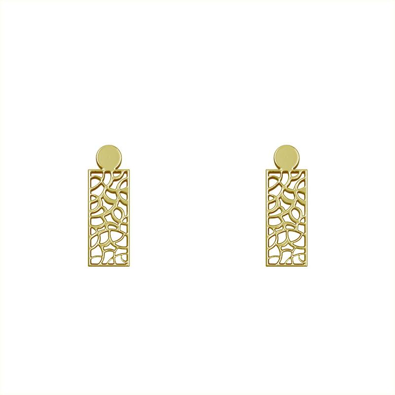 گوشواره طلا مدل مستطیل کد GA10477
