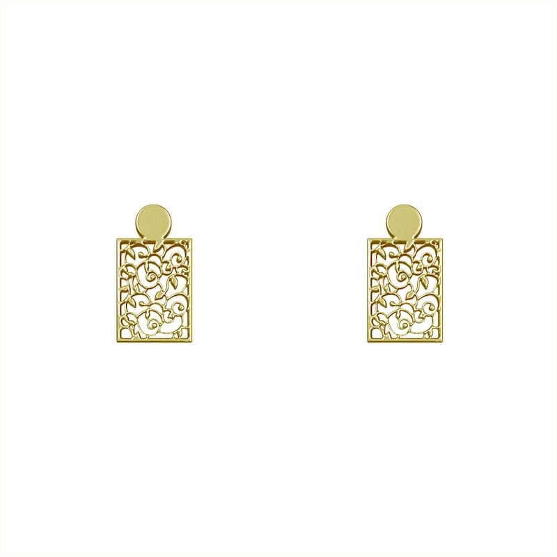گوشواره طلا مدل مستطیل کد GA10655