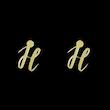 گوشواره طلا مدل حرف h کد GA10942