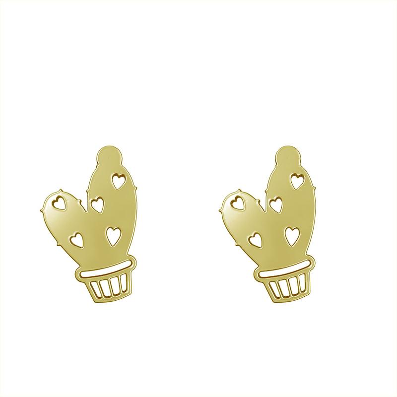 گوشواره طلا مدل کاکتوس قلبی کد GA11796