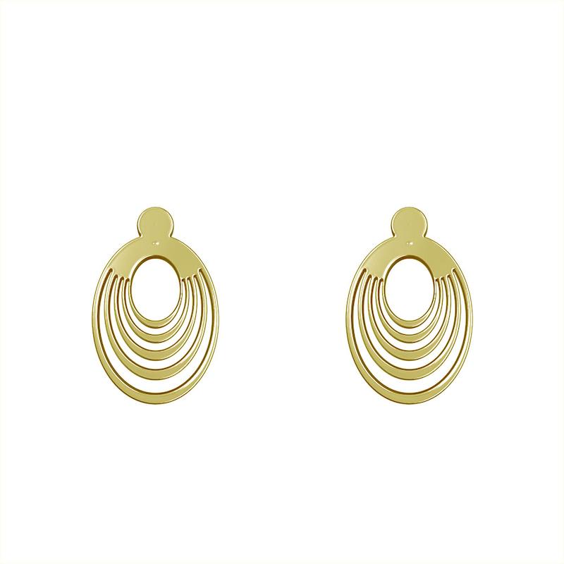 گوشواره طلا مدل بیضی کد GA12354