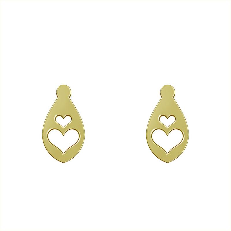 گوشواره طلا مدل قلب کد GA12421